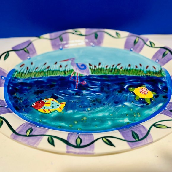 NEW… 18” Nautical Serving Platter, by Chesapeake Bay Company, Decorative Ceramic - Picture 4 of 16